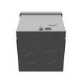 Milbank 444-SC3R 4X4X4 Screw Cover Type 3R UL Listed Steel Knockouts ANSI 61 Gray Quad D Knockout For Lock Emboss Mounting Holes In Back