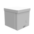 Milbank 444-SC3R 4X4X4 Screw Cover Type 3R UL Listed Steel Knockouts ANSI 61 Gray Quad D Knockout For Lock Emboss Mounting Holes In Back
