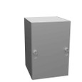 Milbank 464-SC1-NK-NP 6x4X4 Screw Cover Type 1 UL Listed Steel No Knockouts No Paint Cover With Teardrop Slots Mounting Holes In Back