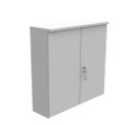 Milbank 363610-CT3R 36x10x36 Hinge Cover Type 3R Steel No Knockouts ANSI 61 Gray Double Doors Padlocking 3 Point Handle Back Panel Weld Studs Draw Shield No Center Position