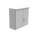 Milbank 303012-CT3RA-WB 30x12x30 Hinge Cover Type 3R UL Listed Aluminum No Knockouts No Paint Wood Back Board Installed Double Doors Padlocking 3 Point Handle On Right Continuous Hinge