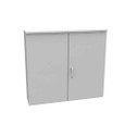Milbank 484412-CT3R 48x12x44 Hinge Cover Type 3R Steel No Knockouts ANSI 61 Gray Double Doors Padlocking 3 Point Handle Back Panel Weld Studs Drip Shield No Center Post