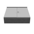 Milbank 484812-CT3R 48x12x48 Hinge Cover Type 3R Steel No Knockouts ANSI 61 Gray Double Doors Padlocking 3 Point Handle Back Panel Weld Studs Drip Shield No Center Post