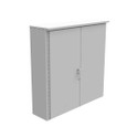 Milbank 484812-CT3R-SP 48x12x48 Hinge Cover Type 3R UL Listed Steel No Knockouts ANSI 61 Gray Back Stiffeners Continuous Hinge Double Doors Handle On Left Padlocking 3 Point Handle Drip Shield