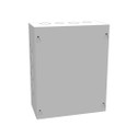 Milbank 8104-SC1 10x4X8 Screw Cover Type 1 UL Listed Steel Knockouts ANSI 61 Gray Cover With Teardrop Slots Mounting Holes In Back