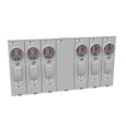 Milbank U5886-X-KK-PED-CECHA 4 Terminal Ringless Large Closing Plate Horn Bypass 6 Position 6-200 Ampere Main Breaker Provision Pedestal Mount Provision Horizontal Commonwealth Edison Chicago Housing Authority