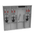 Milbank U5883-X-KK-K1-PED 4 Terminal Ringless Large Closing Plate Horn Bypass 3 Position 3-200 Ampere Main Breaker Provision Single Connector 6-350kcmil Pedestal Mount Provision