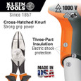 Klein Tools 2139NEEINS Insulated Pliers, Slim Handle Side Cutters, 9-Inch