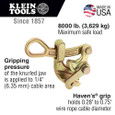 Klein Tools 1625-20 Haven's® Grip for Wire Rope 0.75-Inch Klein Tools 1625-20 Haven's® Grip for Wire Rope 0.75-Inch