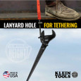 Klein Tools 3239 Adjustable Spud Wrench, 16-Inch, 1-5/8-Inch, Tether Hole
