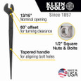 Klein Tools 3220 Spud Wrench, 13/16-Inch Nominal Opening for Regular Nut