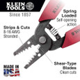 Klein Tools 11049 Wire Stripper/Cutter for 8-16 AWG Stranded Wire