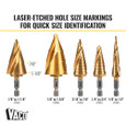 Klein Tools 25961 2-Step Drill Bit, Double-Fluted, 7/8-Inch to 1-1/8-Inch