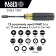 Klein Tools 32304 14-in-1 HVAC Adjustable-Length Impact Screwdriver with Flip Socket Klein Tools 32304 14-in-1 HVAC Adjustable-Length Impact Screwdriver with Flip Socket