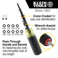 Klein Tools 32809MAG 9-in-1 Pass Through SAE Multi-Nut Driver, Magnetic