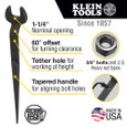 Klein Tools 3212TT Spud Wrench, 1-1/4-Inch Nominal Opening with Tether Hole