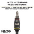 Klein Tools 32768 3-in-1 Impact Flip Socket Set, 1/4-Inch, 5/16-Inch, 2-Piece