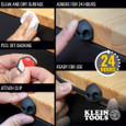 Klein Tools 450-410 Self-Adhesive Cable Mounting Clips, 3-Slot (10-Pack)