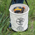 Klein Tools 5109 Canvas Bucket, Wide-Opening, Straight-Wall, Molded Bottom, 12-Inch