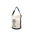 Klein Tools 5109 Canvas Bucket, Wide-Opening, Straight-Wall, Molded Bottom, 12-Inch