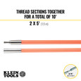 Klein Tools 50103 Lo-Flex Glow Fish Rod, 10-Foot