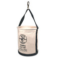 Klein Tools 5109PS Canvas Bucket, Wide Straight-Wall with Pocket, Swivel Snap, 12-Inch