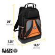 Klein Tools 55421BP-14 Tradesman Pro™ Tool Bag Backpack, 39 Pockets, Black, 14-Inch