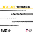Klein Tools 53002 Regular-Point Drill-Bit Set, 13-Piece