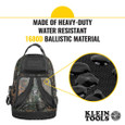 Klein Tools 55421BP14CAMO Tradesman Pro™ Tool Bag Backpack, 39 Pockets, Camo, 14-Inch