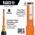 Klein Tools 33528 Screwdriver Set, 1000V Insulated Slotted and Phillips, 9-Piece