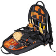 Klein Tools 55475 Tradesman Pro™ Tool Bag Backpack, 35 Pockets, Black, 17.5-Inch