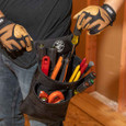 Klein Tools 5701 Tool Pouch, PowerLine™ Series 8-Pocket Tool Pouch, Black Nylon