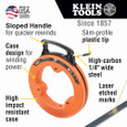 Klein Tools 56335 Wide Steel Fish Tape, 1/4-Inch x 25-Foot