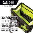 Klein Tools 55598 Tool Bag, Tradesman Pro™ High-Visibility Tool Bag, 42 Pockets, 16-Inch