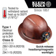 Klein Tools 60447 Hard Hat, KONSTRUCT Series, Full-Brim, Class G, Rechargeable Headlamp Klein Tools 60447 Hard Hat, KONSTRUCT Series, Full-Brim, Class G, Rechargeable Headlamp
