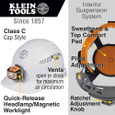 Klein Tools 60113 Hard Hat, Vented, Cap Style with Headlamp