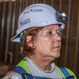 Klein Tools 60113RL Hard Hat, Vented, Cap Style with Rechargeable Headlamp, White