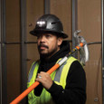 Klein Tools 60346 Hard Hat, Premium KARBN™ Pattern, Non-Vented Full Brim, Class E, Lamp