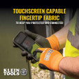 Klein Tools 60672 Knit Dipped Gloves, Cut Level A1, Touchscreen, Large, 1-Pair