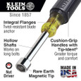 Klein Tools 610-1/4M 1/4-Inch Hollow Magnetic Nut Driver, 1-1/2-Inch