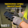 Klein Tools 60586 Knit Dipped Gloves, Cut Level A2, Touchscreen, X-Large, 2-Pair