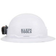 Klein Tools 60406RL Hard Hat, Non-Vented, Full Brim with Rechargeable Headlamp, White
