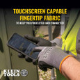 Klein Tools 60587 Knit Dipped Gloves, Cut Level A4, Touchscreen, Small, 2-Pair