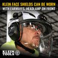 Klein Tools 60472 Face Shield, Safety Helmet and Cap-Style Hard Hat, Clear