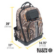 Klein Tools 62800BPCAMO Tradesman Pro™ XL Tool Bag Backpack, 40 Pockets, Camo