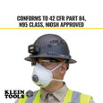 Klein Tools 604403 N95 Disposable Respirator, 3-Pack