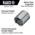 Klein Tools 65910 10 mm Metric 6-Point Socket, 3/8-Inch Drive