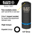 Klein Tools 66004 2-in-1 Impact Socket, 6-Point, 3/4 and 9/16-Inch