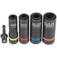Klein Tools 66040 2-in-1 Impact Socket Set, 12-Point, 5-Piece