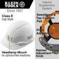 Klein Tools 60535 Hard Hat, Non-Vented, Cap Style, Yellow
